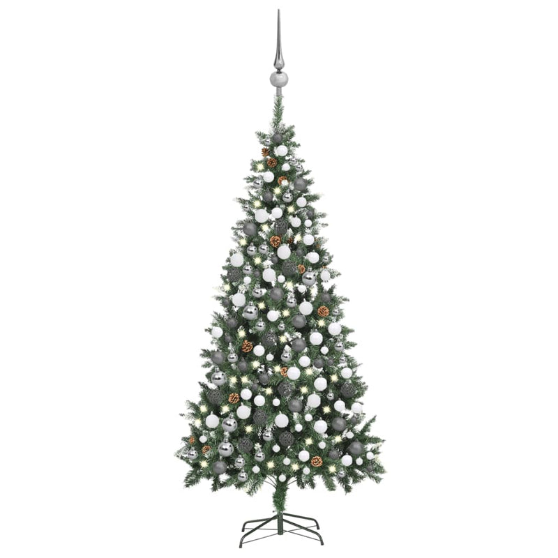 Artificial Christmas Tree with LEDs&Ball Set Pine Cones 210 cm Payday Deals