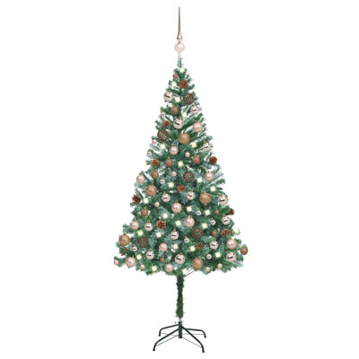 Artificial Christmas Tree with LEDs&Ball Set Pinecones 180 cm