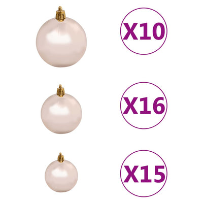 Artificial Christmas Tree with LEDs&Ball Set White 210 cm Payday Deals