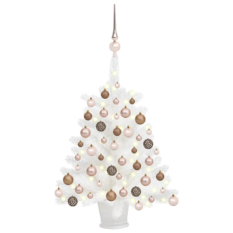 Artificial Christmas Tree with LEDs&Ball Set White 65 cm Payday Deals