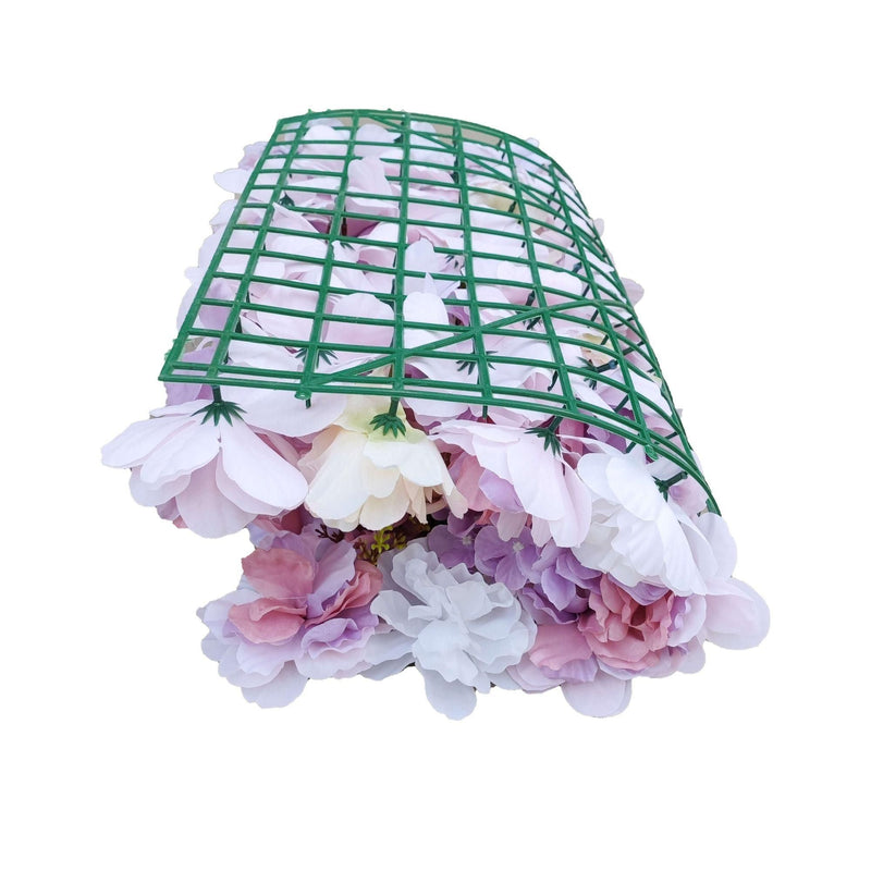 Artificial Flower Wall Backdrop Panel 40cm X 60cm Mixed Pink & White Flowers Payday Deals