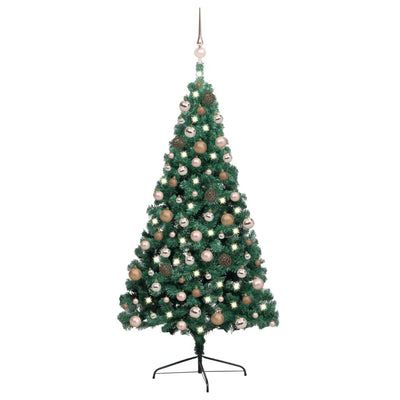 Artificial Half Christmas Tree with LEDs&Ball Set Green 240 cm