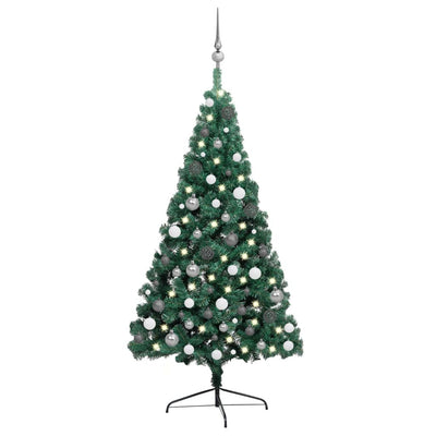 Artificial Half Christmas Tree with LEDs&Ball Set Green 240 cm Payday Deals