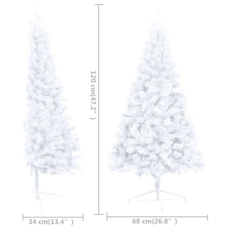 Artificial Half Christmas Tree with LEDs&Ball Set White 120 cm Payday Deals