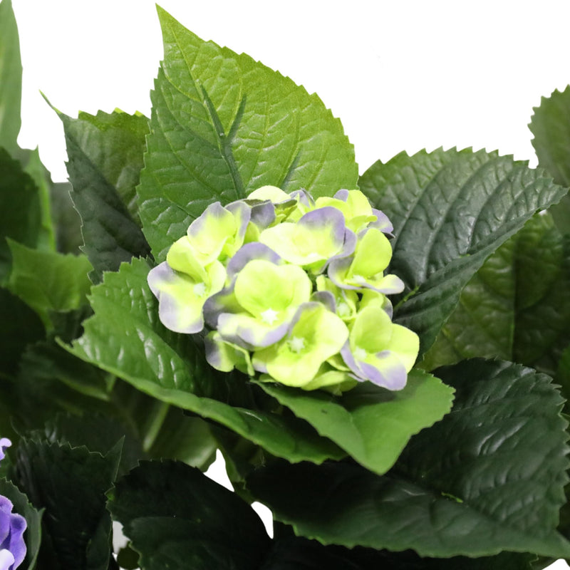 Artificial Hydrangea 74cm - Mixed Purples And Yellows Payday Deals