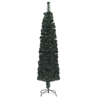 Artificial Slim Christmas Tree with Stand 240 cm Fibre Optic Payday Deals