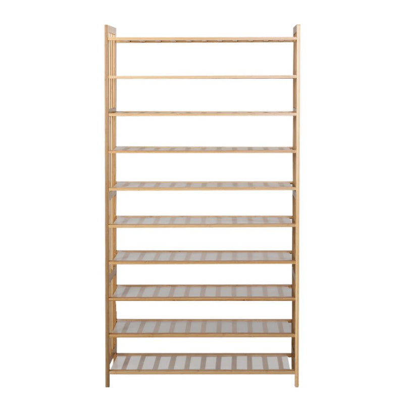 Artiss 10-Tier Bamboo Shoe Rack Wooden Shelf Stand Storage Organizer Payday Deals