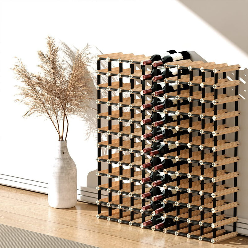 Artiss 120 Bottle Wine Rack Timber Wooden Storage Wall Racks Organiser Cellar Payday Deals