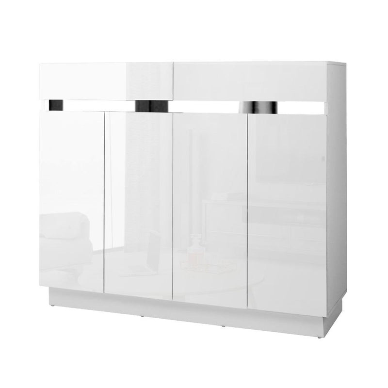 Artiss 120cm Shoe Cabinet Shoes Storage Rack High Gloss Cupboard White Drawers Payday Deals