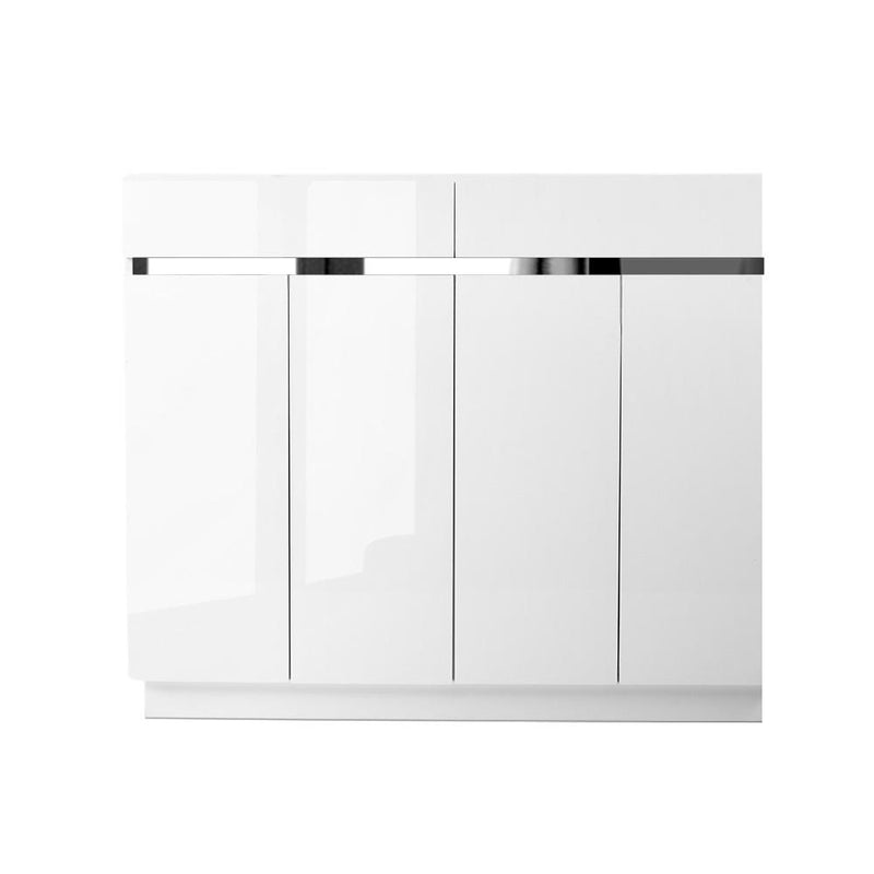 Artiss 120cm Shoe Cabinet Shoes Storage Rack High Gloss Cupboard White Drawers Payday Deals