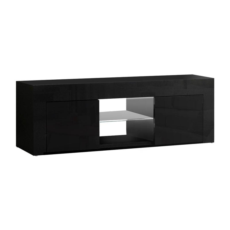 Artiss 130cm RGB LED TV Cabinet Stand Entertainment Unit Gloss Furniture Black Payday Deals