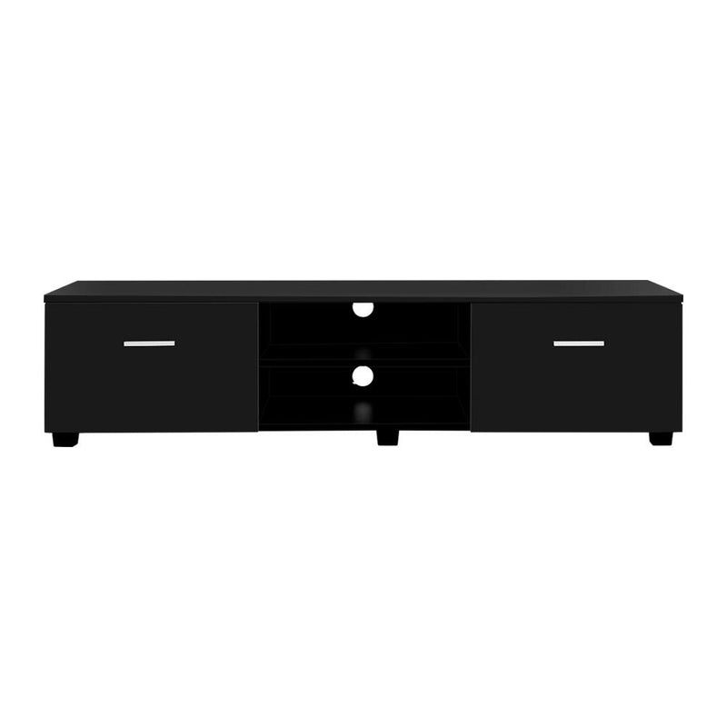 Artiss 140cm High Gloss TV Cabinet Stand Entertainment Unit Storage Shelf Black Payday Deals