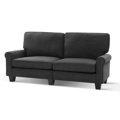 Artiss 1780mm 3 Seater Sofa Suite Lounger Couch Fabric Dark Grey