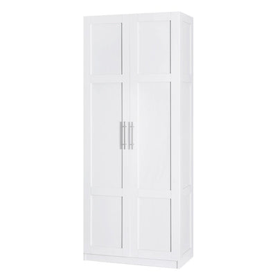 Artiss 2 Door Wardrobe Bedroom Cupboard Closet Storage Cabinet Organiser White