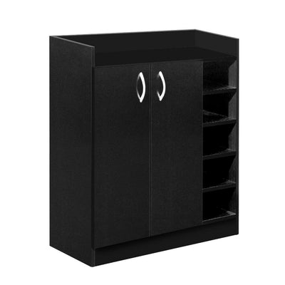 Artiss 2 Doors Shoe Cabinet Storage Cupboard - Black Payday Deals
