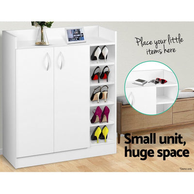Artiss 2 Doors Shoe Cabinet Storage Cupboard - White Payday Deals