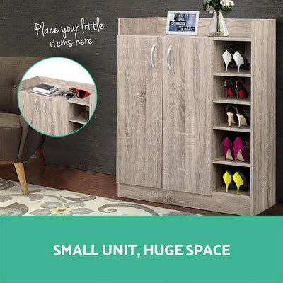 Artiss 2 Doors Shoe Cabinet Storage Cupboard - Wood Payday Deals