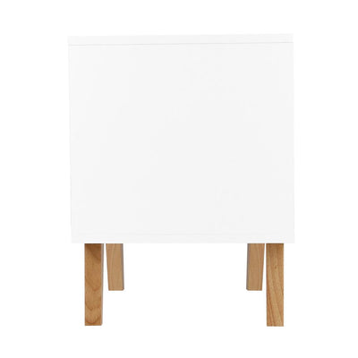 Artiss 2 Drawer Wooden Bedside Tables - White Payday Deals