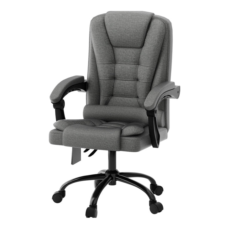 Artiss 2 Point Massage Office Chair Fabric Black Payday Deals