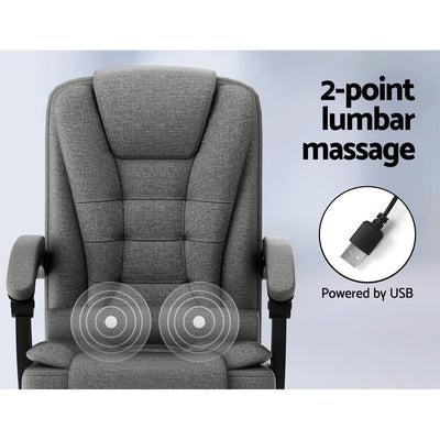 Artiss 2 Point Massage Office Chair Fabric Black Payday Deals