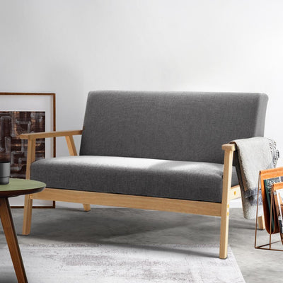 Artiss 2 Seater Fabric Sofa Chair - Grey Payday Deals