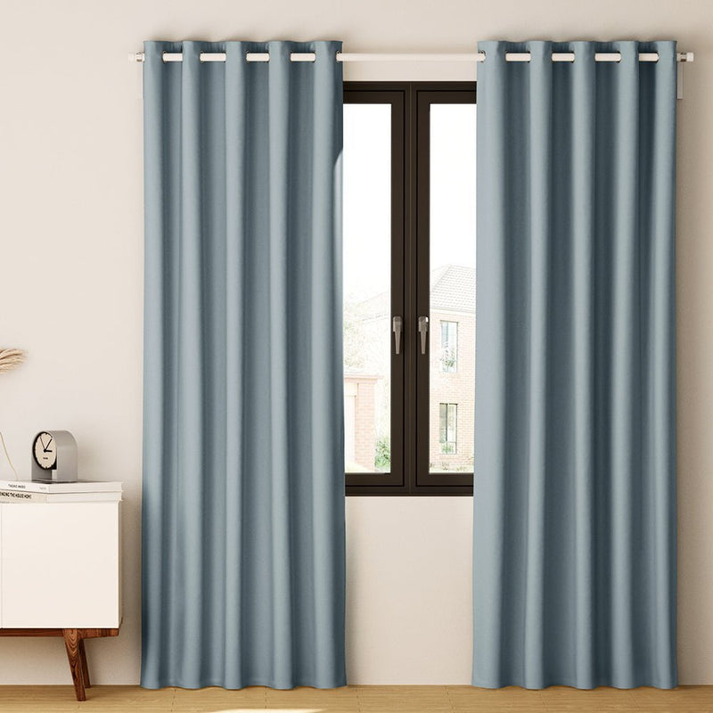 Artiss 2X Blockout Curtains Blackout Window Curtain Eyelet 140x230cm Grey Payday Deals