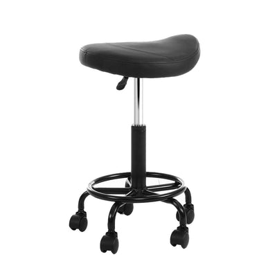 Artiss 2X Saddle Salon Stool Swivel Barber Chairs Bar Stools Hydraulic Lift PU Payday Deals