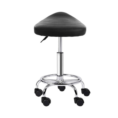 Artiss 2X Saddle Salon Stool Swivel Barber Hair Dress Chair Hydraulic Lift Black Payday Deals