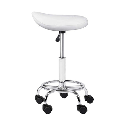 Artiss 2X Saddle Salon Stool Swivel Barber Hair Dress Chair Hydraulic Lift White Payday Deals