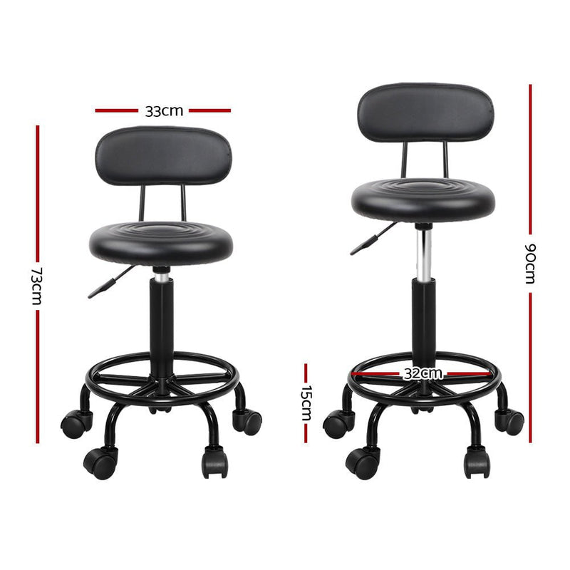 Artiss 2X Salon Stool Swivel Backrest Chair Barber Hairdressing Hydraulic Lift Payday Deals