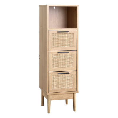 Artiss 3 Chest of Drawers Rattan Furniture Cabinet Storage Side End Table Shelf Payday Deals