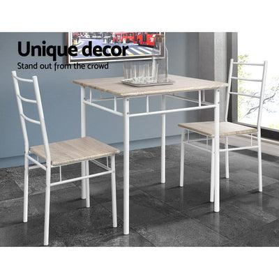 Artiss 3 Piece Dining Set - Natural Payday Deals