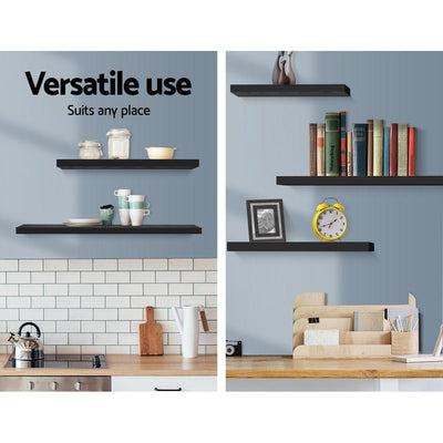 Artiss 3 Piece Floating Wall Shelves - Black Payday Deals