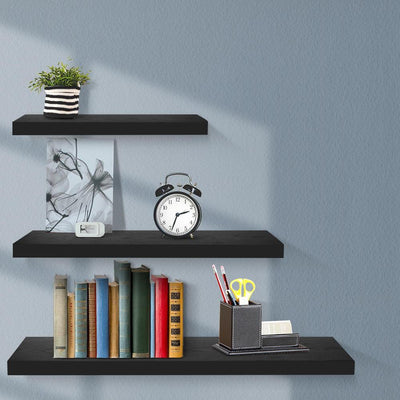 Artiss 3 Piece Floating Wall Shelves - Black Payday Deals