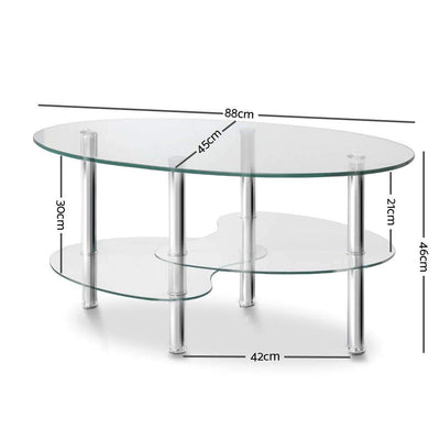 Artiss 3 Tier Coffee Table - Glass Payday Deals