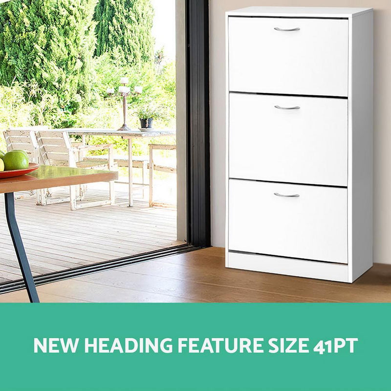 Artiss 3 Tier Shoe Cabinet - White Payday Deals
