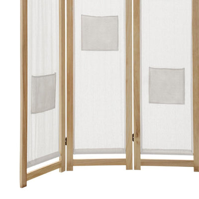Artiss 4 Panel Room Divider Privacy Screen Wood Fabric Foldable Stand White Natural Payday Deals