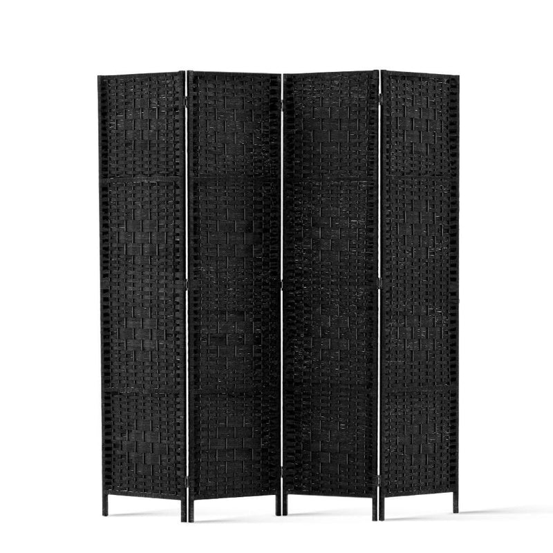 Artiss 4 Panel Room Divider Screen Privacy Timber Foldable Dividers Stand Black Payday Deals