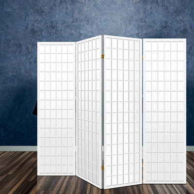 Artiss 4 Panel Wooden Room Divider - White Payday Deals