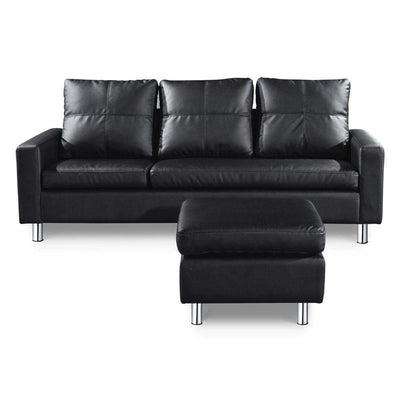 Artiss 4 Seater PU Leather Modular Couch - Black