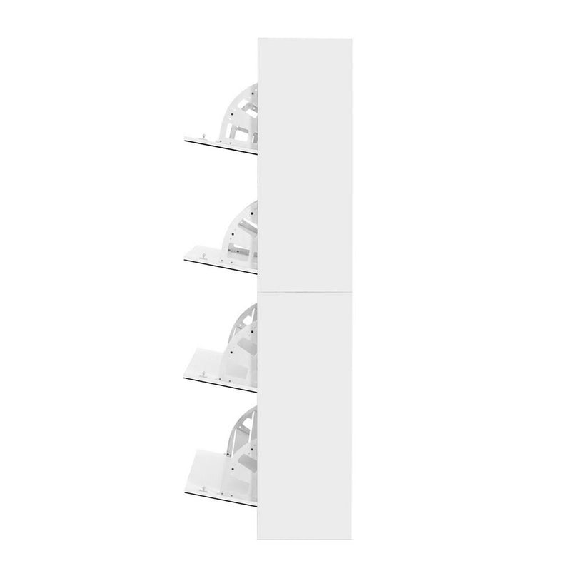 Artiss 5 Drawer Mirrored Wooden Shoe Cabinet - White Payday Deals