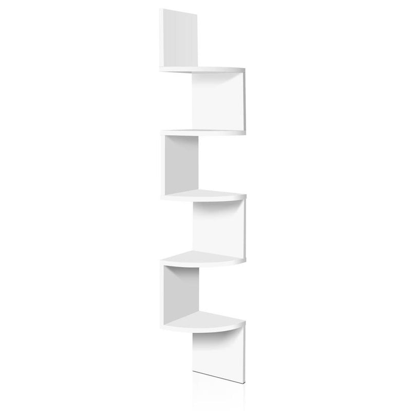 Artiss 5 Tier Corner Wall Shelf - White Payday Deals