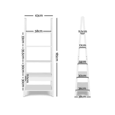 Artiss 5 Tier Ladder Wall Shelf - White Payday Deals