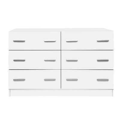 Artiss 6 Chest of Drawers Cabinet Dresser Tallboy Lowboy Storage Bedroom White Payday Deals