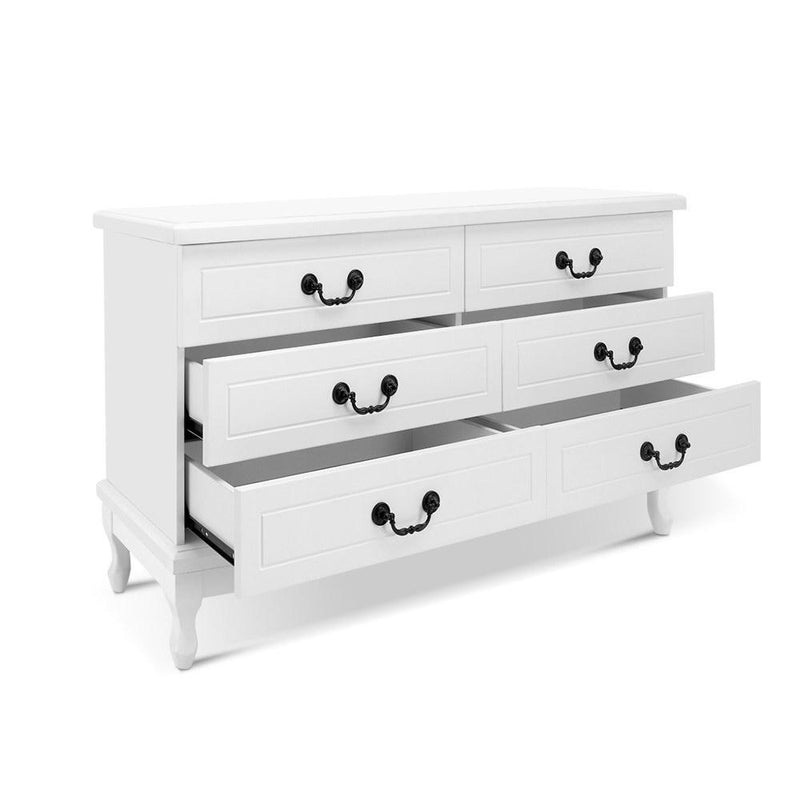 Artiss 6 Chest of Drawers Dresser Tallboy Lowboy Storage Cabinet Bedroom White