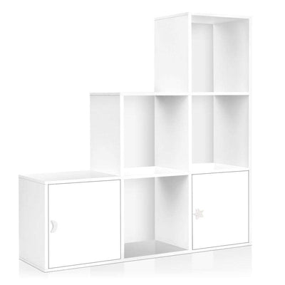 Artiss 6 Cube Display Shelf Bookcase 2 Doors Storage Cabinet White