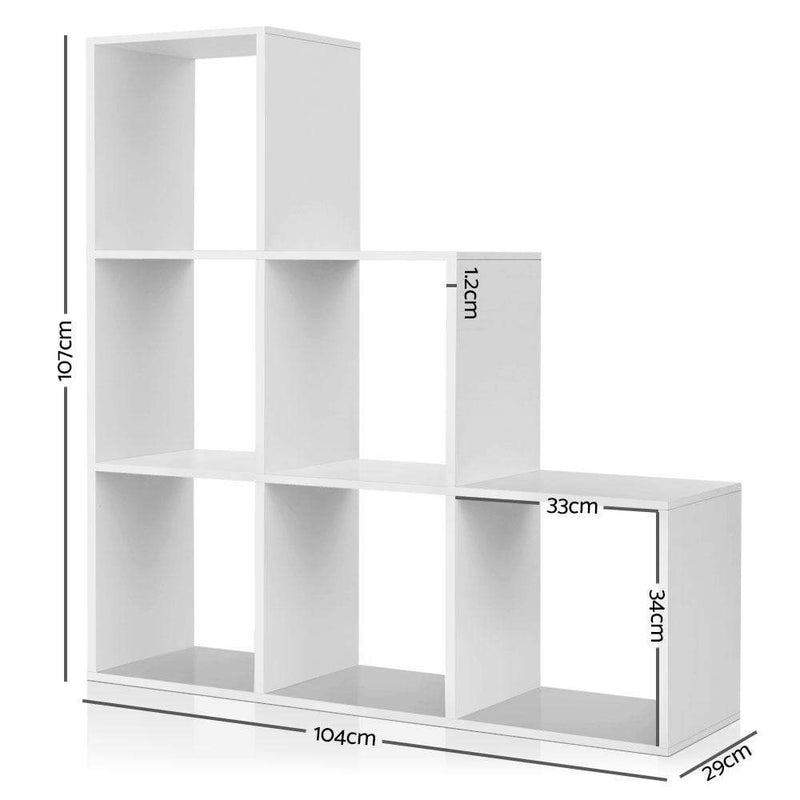 Artiss 6 Cube Display Shelf Bookcase Unit White