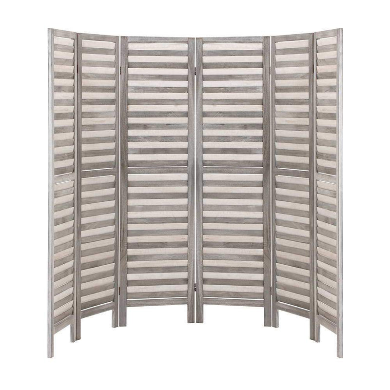 Artiss 6 Panel Foldable Wooden Room Divider - Grey