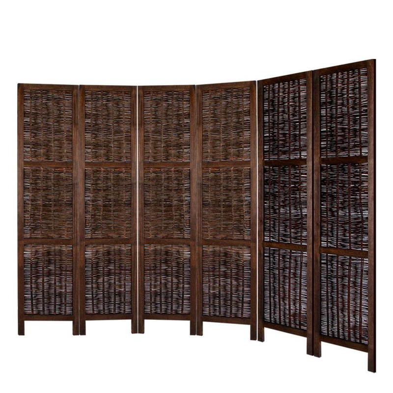 Artiss 6 Panel Room Divider Privacy Screen Foldable Wood Willow Stand Payday Deals