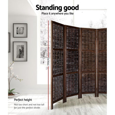 Artiss 6 Panel Room Divider Privacy Screen Foldable Wood Willow Stand Payday Deals